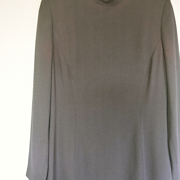 Ellen Tracy Charcoal Grey Dress Long Sleeve - Picture 8 of 14